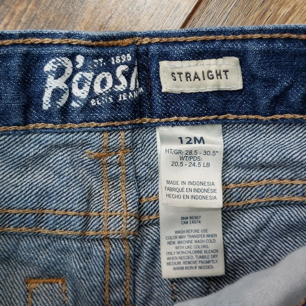 Oshkosh B'Gosh Straight Denim Blue Jeans, Size 12 Months